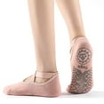 thumbnail image 4 of 3 Pairs Yoga Socks for Women Non-Slip Grips & Straps, Ideal for Pilates, Pure Barre, Ballet, Dance, Barefoot Workout - pink, 4 of 6