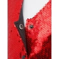 thumbnail image 6 of YUUMIN Kids Boys Shiny Dance Vest Sequin Disco Party Dress for Stage Performance Fancy Show Waistcoat Red 6, 6 of 7