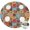 Pioneer Flower Floral, variant on Pioneer Flower Floral Print Pattern Round Fitted Tablecloth with Elastic Edge, Waterproof Dining Table Cover for Indoor Outdoor Camping and Daily Use
