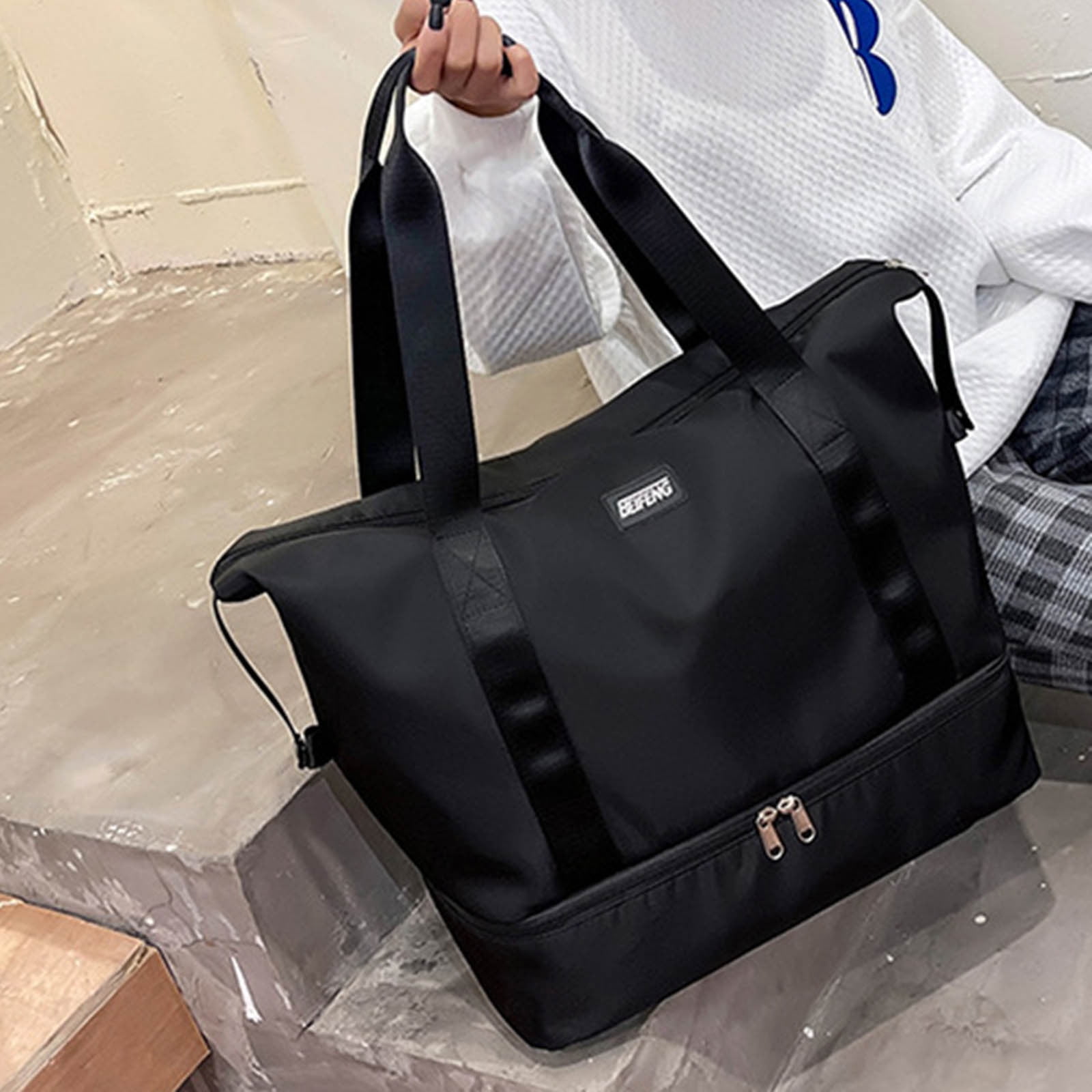Cadorn Nylon Travel Tote Bag Women's Lightweight Gym Handbag with Large Capacity, Maternity Organizer Fits on Luggage for Travel, Gym, and Daily Use