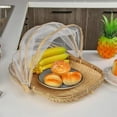 thumbnail image 6 of D-GROEE Food Serving Tent Basket - Hand-Woven Bamboo-Serving-Basket Dustproof-Bug-Proof Mosquitoesor Vegetable Fruits Food Meals Round Square Container, 6 of 7