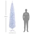 thumbnail image 4 of imerelez 8ft White Artificial Pencil Christmas Tree, Slim Unlit Xmas Tree with 618 Realistic Branch Tips & Plastic Stand, Easy Assembly Holiday Decor, 4 of 8