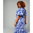 thumbnail image 3 of Blue Floral Wrap Midi Dress, 3 of 5