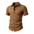thumbnail image 5 of SOOMLON Short Sleeve Dress Shirts for Men Big and Tall Collar Button down Shirts Jacquard Dress Shirt Casual Weekend Wear, 5 of 7