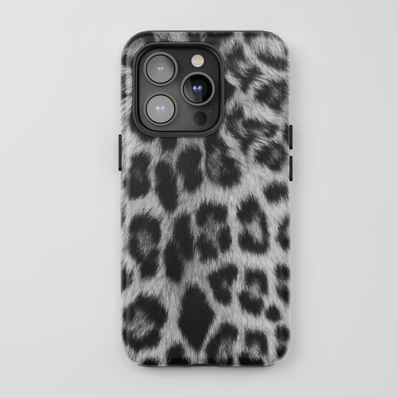 Leopard Print For iPhone Protective Phone Case Animal Pattern Black White