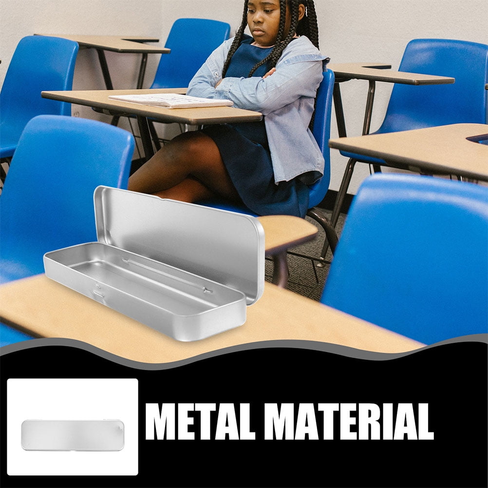 Masteelf 4-Pack Metal Pencil Cases for Students, Tinplate Storage Box, , 20.5 x 6 x 2 cm