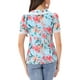 thumbnail image 3 of CAMISA CHIC Floral de Mujer de Manga Corta con Cuello Peter Pan de Encaje, Blusa de Botones, Azul Claro XL, 3 of 6