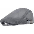 thumbnail image 1 of Men Breathable Mesh Summer Hat Adjustable Newsboy Beret Ivy Cabbie Flat Cap, 1 of 5