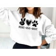 thumbnail image 2 of Peace Love Dogs Sweatshirt, Dog Mama Sweatshirt, Gift for Dog Mom, Dog Mom Sweatshirt, 2 of 9