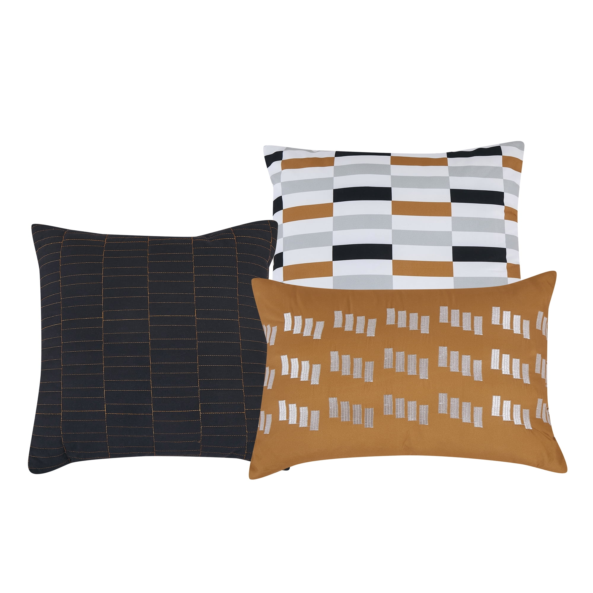 EvJK 6-Piece Comforter Set – Quilted+Print Design Soft & Cozy Comforter with Matching Shams and Decorative Cushions, King
