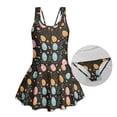 thumbnail image 6 of Tutolipy Easter Egg Floral Print Sleeveless Bathing Suit, Skirt Girls Swimsuit One Piece with Attached Skirt for Kids, Easy Care Girls One Piece Swimsuit Size 5-6 Years, 6 of 8