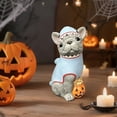 thumbnail image 6 of 2026 New!Halloween Light‑Up French Bulldog Figurine, Shark Outfit Dog Statue with Glowing Pumpkin, Waterproof Resin Table Yard Decor, 6 of 6