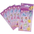 thumbnail image 1 of Disney Princess - Hoja de Pegatinas Diseño Personajes Fiesta - Pack de 6 (Rosa, Azul, Amarillo), 1 of 2