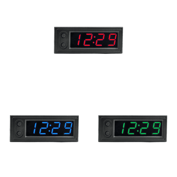 Termómetro para Automóvil 3 en 1 Voltímetro 12 V Reloj Digital Probador Voltaje () Rojo
