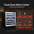 thumbnail image 2 of SOTOLA Wine Cooler 24 Dual Zones inch Wine Refrigerator 46 Bottles Built-in Wine Fridge Under Counter or Freestanding Auto Defrost 6 Removable Shelves Glass Door Quiet for Home Office Bar, 2 of 7