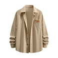 thumbnail image 4 of Resicozy Men's Corduroy Button Down Shirts Solid Color Jackets Casual Long Sleeve Lightweight Overshirts with Flap Pocket Khaki M, 4 of 5