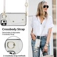 thumbnail image 2 of for iPhone 12 Pro Max Case Wallet with Strap for Women,Crossbody Lanyard and Wristlet Strap,Zipper Pocket,Credit Card Holder,Ring Stand,RFID Blocking Phone Wallet Case(6.7 inch,White), 2 of 18
