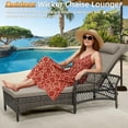thumbnail image 5 of EPICOZY 2-Piece Outdoor Wicker Lounge Chairs with Cushion, Rattan Patio Chaise Loungers with 6-Level Backrest, All Weather Lay Flat Pool Sunbathing Recliner Chair, Armrest and Head Pillow, Beige, 5 of 7