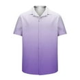 thumbnail image 6 of ZCFZJW Ombre Hawaiian Shirts for Men Casual Tie Dye Gradient Print Summer Short Sleeve Button Down Graphic T-Shirts Trendy Holiday Beach Vacation Tees Tops Purple M, 6 of 6