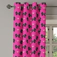 thumbnail image 2 of Ambesonne Pearls Grommet Curtain, Bow Ties with Hearts, 50" x 72", Pink Black, 2 of 6