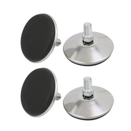 4pcs M8x13mm Threaded 50mm Dia Base Stainless Steel Adjustable Leveling Foot