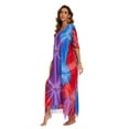 thumbnail image 4 of Beautybatik Multicoloured Women Hippie Tie Dye Caftan Kaftan Loungewear Maxi Plus Size Long Dress XL, 4 of 5