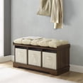 thumbnail image 2 of Essential 42" Modern Farmhouse Entryway Storage Bench in Dark Walnut, 2 of 4