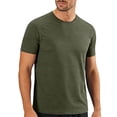 thumbnail image 2 of Men's Short Sleeve T-Shirt Polyester Training Top Quick Dry Breathable Athletic Workout Tee Round Neck Solid Color Running Fitness Gym Casual Daily | Zenithor,Army Green 5XL, 2 of 8