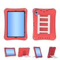 Dteck Kids Case for iPad mini A17 Pro 8.3 inch 2024,iPad mini 6th Gen Shockproof Rugged EVA Kids Friendly Case 360 Degree Rotating Kickstand Stairs Back Cover,Red