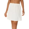 thumbnail image 1 of RUNQHUI Jupon Long en Satin pour Femme Demi-Jupon Jupe sous Robe Jupons Rallonge Demi-Jupons 45cm Blanc m, 1 of 7