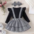 thumbnail image 7 of CAUYDY Little Baby Girl Clothing Newborn Ruffle Sleeve Romper Cute Sets 0 3 6 9 12 18 Months Toddler Photography Outfits Kids Suit Shower Christmas Gift Black Sizes 6-12 Months, 7 of 7