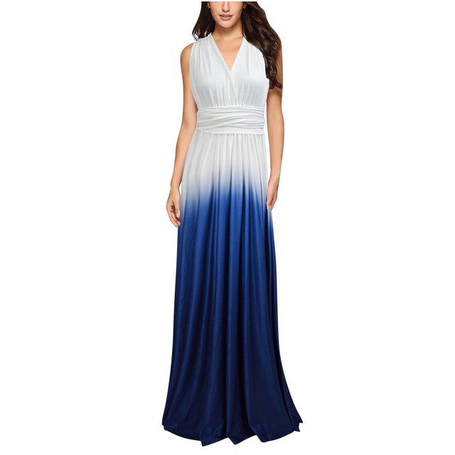 Vestidos de espalda cruzada para mujer Múltiples formas de usar vestidos de novia Vestido largo maxi Fridja qw760