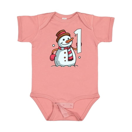 

Inktastic 1st Birthday Snowman Gift Baby Boy or Baby Girl Bodysuit