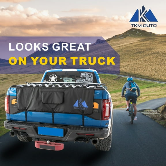 TKMAUTO Tailgate pad for Bikes 54'' Wide with Two Pocket for Mechanic Tools, Carries Up to 5 Bikes