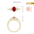 thumbnail image 5 of ANGARA Natural Aeon 1 ct Ruby Solitaire Milgrain Engagement Ring with Trio Accents in 14K Yellow Gold for Women (Size-7x5mm) | July Birthstone, Anniversary, Jewelry Gift for Women | Natural Ruby Ring, 5 of 10