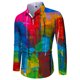 thumbnail image 1 of Nuevas camisas florales de estilo de pintura al óleo de moda para hombres, camisas de manga larga con solapa con estampado 3D, ropa informal vintage ajustada para mujeres, 1 of 6
