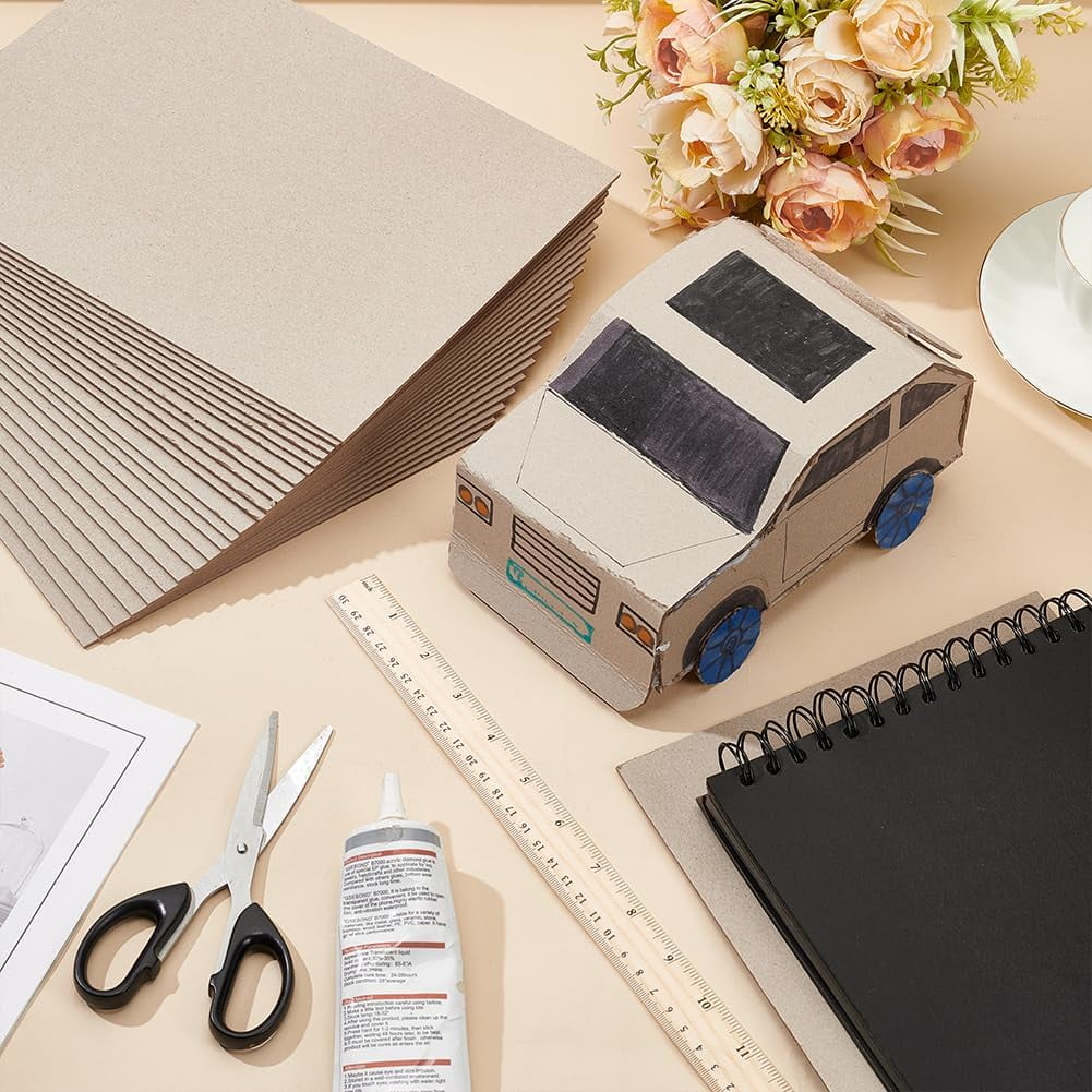 24Pcs Light Grey Book Board Binders Boards Chipboard Kraft Paper Chip Sheets Bookbinding Supplies for Book Binding Materials Cover (11.26x8.26inch) for DIY