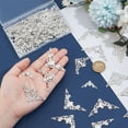 thumbnail image 3 of 100pcs Metal Book Corners 4 Styles Tibetan Sliver Corner Protector Hollow Triangle Wrap Connector Filler Filigree Corner Embellishments Pendent Metal Album Resin for Jewelry Making, 3 of 6