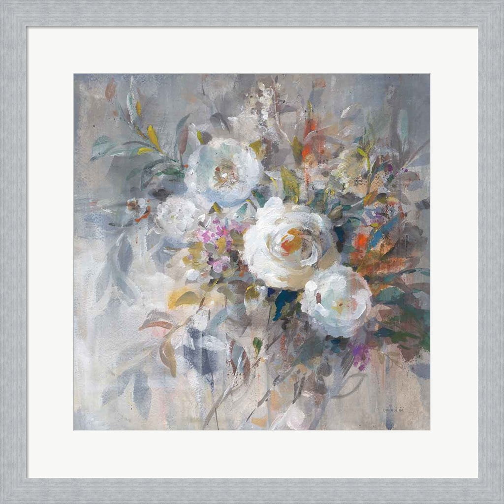 Autumn in Bloom Floral Print with Silver Frame