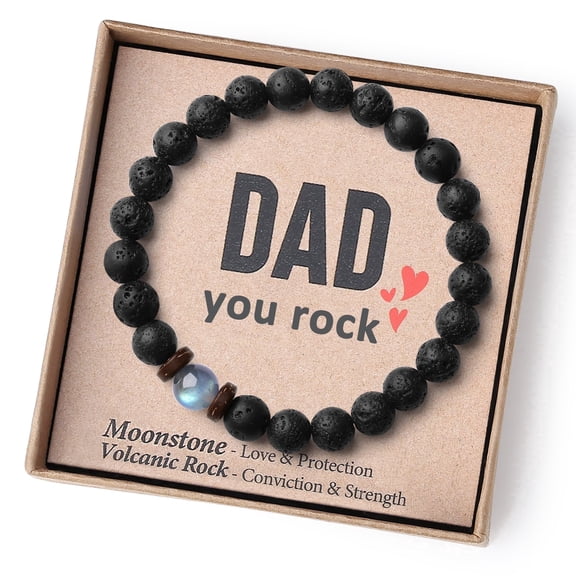 THEMEROL Men Bracelets Beaded Strechable Bracelet for Dad Birthday Gifts Fathers Day from Daughter Best Dad Ever Who Have Everything Wants Nothing