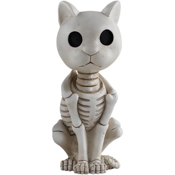 Estatua de esqueleto de vaca para Halloween, vaca, caballo, gato, rana, animales de esqueleto realistas, decoraciones de Halloween para el patio, esqueleto espeluznante, esqueleto de animal de vaca pa
