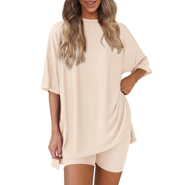 Conjunto de Dos Piezas para Mujer PRETTYGARDEN Beige Talla L