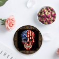 thumbnail image 3 of RYLABLUE Independence Day Skull Vintage American Flag Set of 8 Round Coaster for Drinks, Absorbent Ceramic Stone Coasters Cup Mat with Cork Base for Home Kitchen Room Coffee Table Bar Decor, 3 of 4
