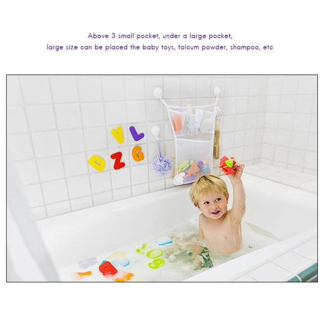 Bolsas organizadoras de juguetes para ducha, malla colgante plegable para baño, bolsa de almacenamiento de juguetes para baño, malla colgante plegable para baño, valor inmejorable