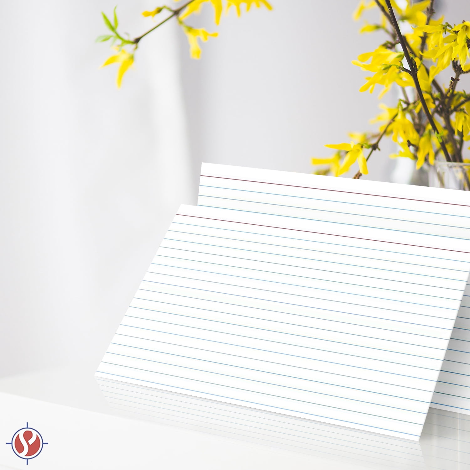 5" x 8" Ruled Index Cards, Thick and Heavyweight White 80lb (216 GSM) Cover Stock | Great for Notes, Lists, Schedules | 100 Cards per Pack