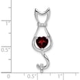 thumbnail image 3 of 14K White Gold Garnet And Diamond Cat Pendant (Width 10.3) (Length 32.6) - Jbsp, 3 of 5