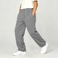 thumbnail image 5 of Falkdiz Sport Sweatpants for Boys Straight Leg Winter Pockets Drawstring Warm Fleece Casual Pantalones Boys Pants Elastic Waist, Gray, Size: 10-11Years, 5 of 7