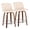 Cream Faux Leather/Round Chrome Footrest, variant on Carson Carrington  Vallberga 24" Counter Stool with Walnut Wood Base (Set of 2) Cream Noise Fabric/Round Chrome Footrest Chrome Finish, Walnut Finish