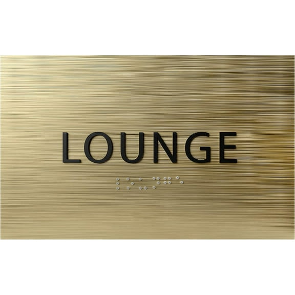 ADA CENTRAL SIGNS - 6" X4" Lounge Sign - ADA Compliant Tactile Graphics Grade 2 Braille Text | Wall Mount Plastic Sit, Relax, Waiting Room Sign for Office, Hotel, School, Apartment, and Restaurant
