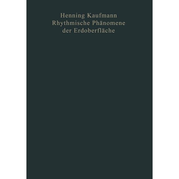Rhythmische Phänomene Der Erdoberfläche, (Paperback)